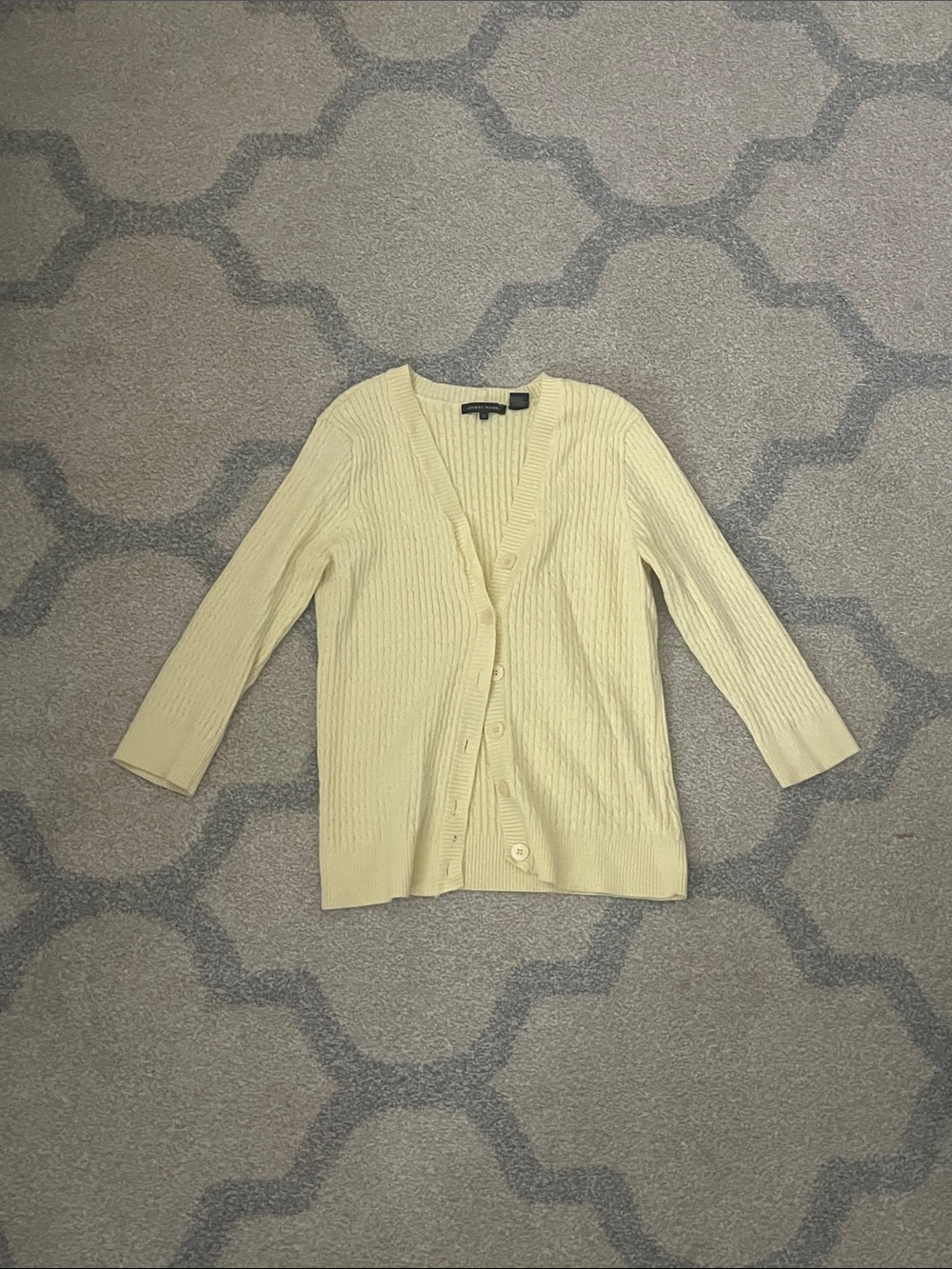 Light Yellow 3/4 Sleeve Cardigan